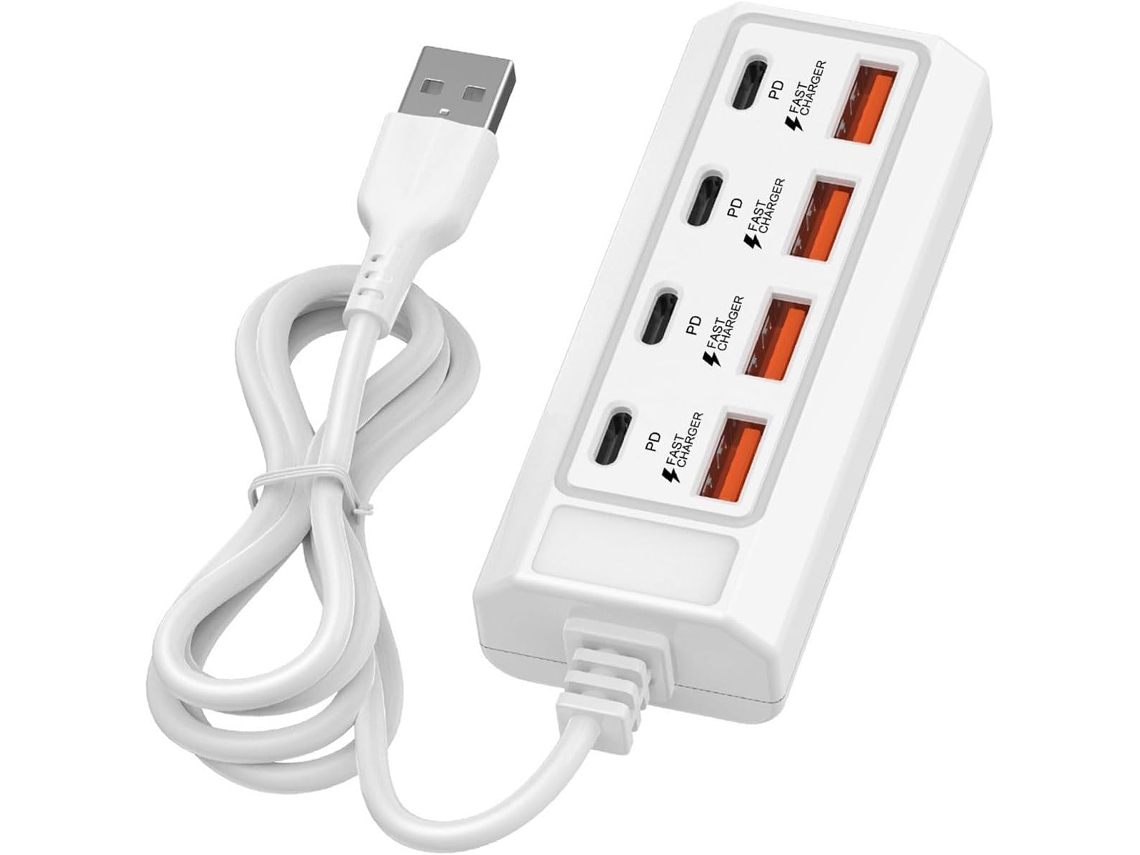 Régua De Energia Usb Com 8 Portas, 25 W Usb Tipo C, Para Tablets E Laptops.