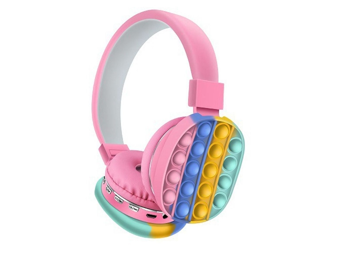 Fone De Ouvido Bluetooth, Fone De Ouvido Estéreo Sem Fio Com Detalhes Em Rosa. Brilvibera