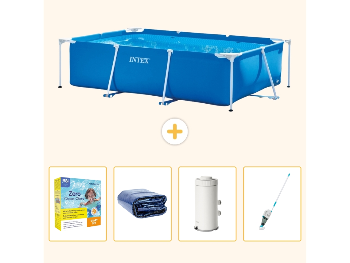 Intex Piscina Com Estrutura Retangular - 300x200x75 Cm - 5-peças S22