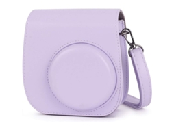 Bolsa para Câmara Instax Mini 11 em Couro PU com bolsinho e alça ajustável, S/MARCA