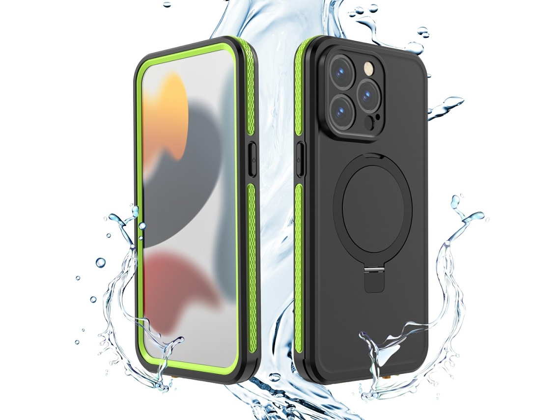 Suporte Casa Poeira Amarelo Para Iphone 15 Pro Max Pele Sintética Anti-choque Magnética À Prova De Água Azul