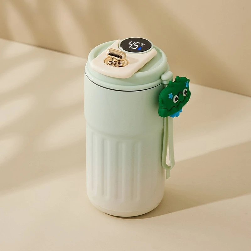 (verde, 450ml) Caneca Térmica Em Aço Inoxidável 316, Com Isolamento A Vácuo E Visor Inteligente De Temperatura.