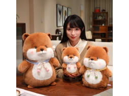 Brinquedo de Pelúcia Marmota, Boneco Decorativo para Casa, Cachecol Amarelo CHABERLU