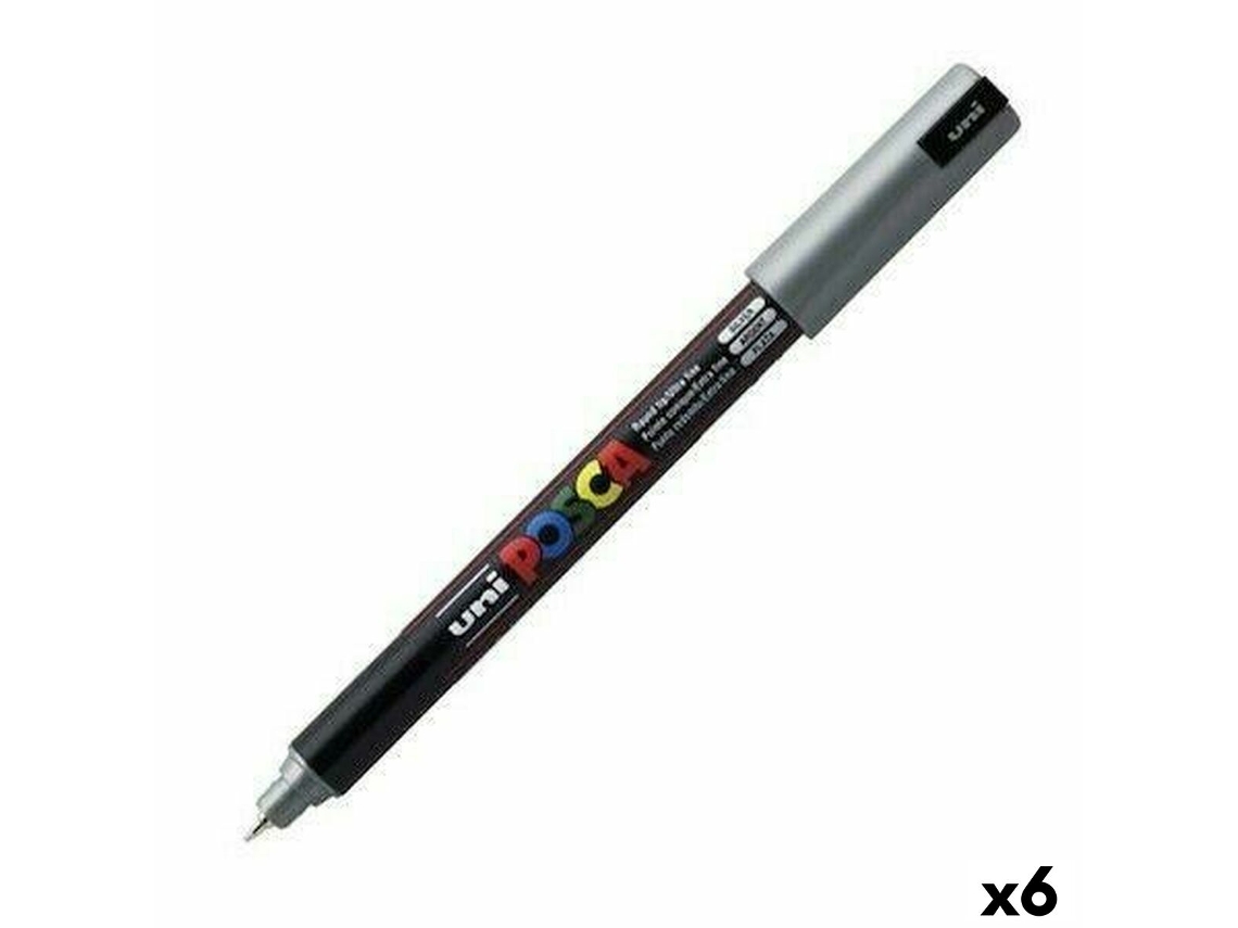 Rotuladores POSCA Pc-1Mr Prateado 6 Unidades