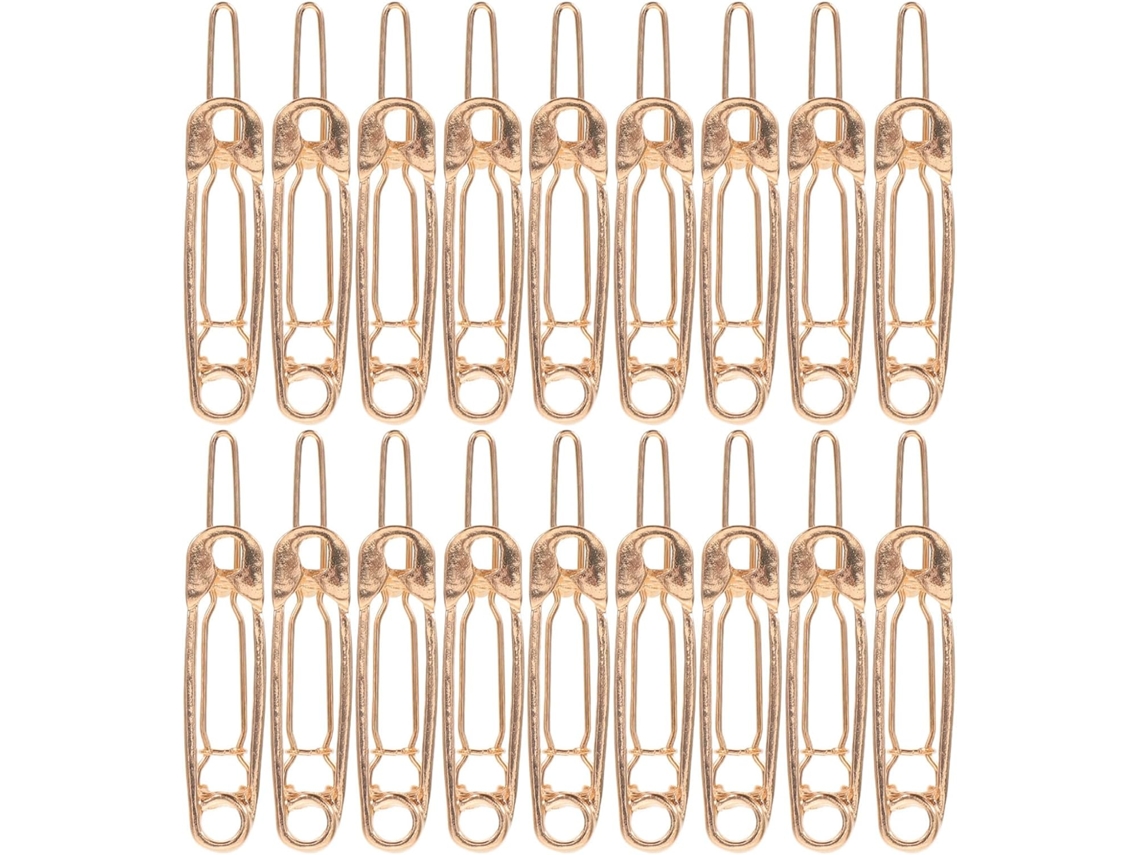 Conjunto de 24 presilhas de cabelo francesas com faixa dourada, leves e elegantes.