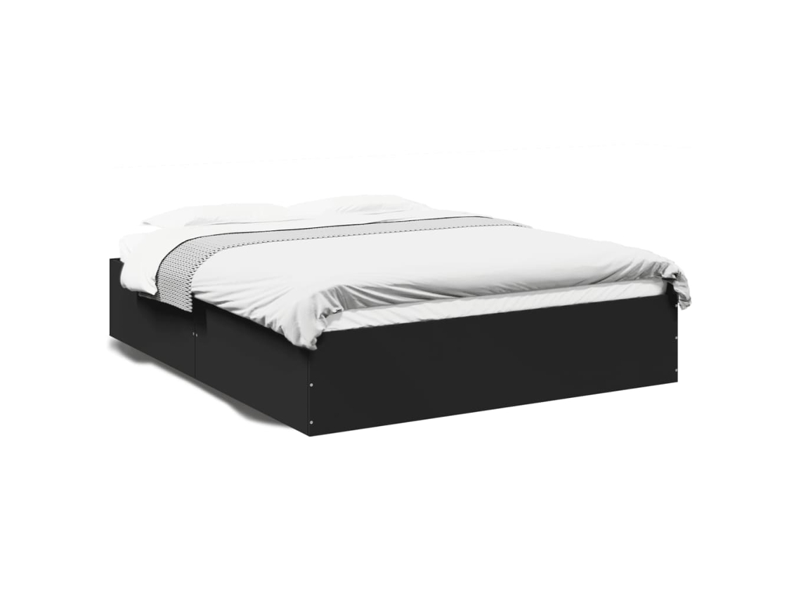 Estrutura de Cama MAISON EXCLUSIVE Derivados Madeira Preto 150x200 cm