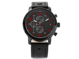 Reloj De Pulsera Para Hombre Curren Moda Con Movimiento De Cuarzo Negro Rojo