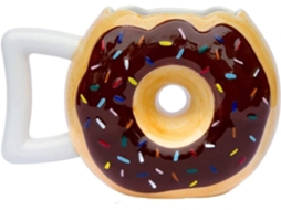 Caneca De Cerâmica Em Formato Donut Deliciosa Com Cobertura Chocolate E Granulado Ideal Para Café, Chá Outras Bebidas Tamanho Gr Aquaforge