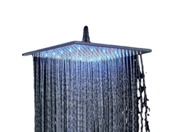 Cabeça De Chuveiro De Chuva, Mudança De Led, Preto Fosco,16 Polegadas Preto Oem
