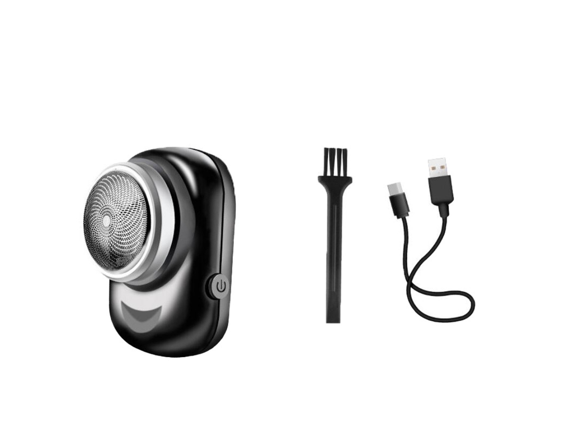 Máquinas de Barbear Elétricas Km-C2 Mini Escova de Limpeza Preto