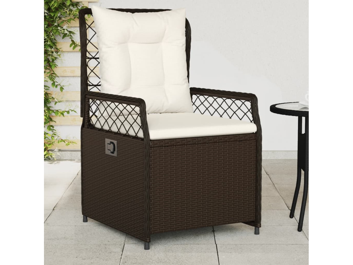 Vidaxl Cadeiras De Jardim Reclináveis 2 Pcs Vime Pe Castanho