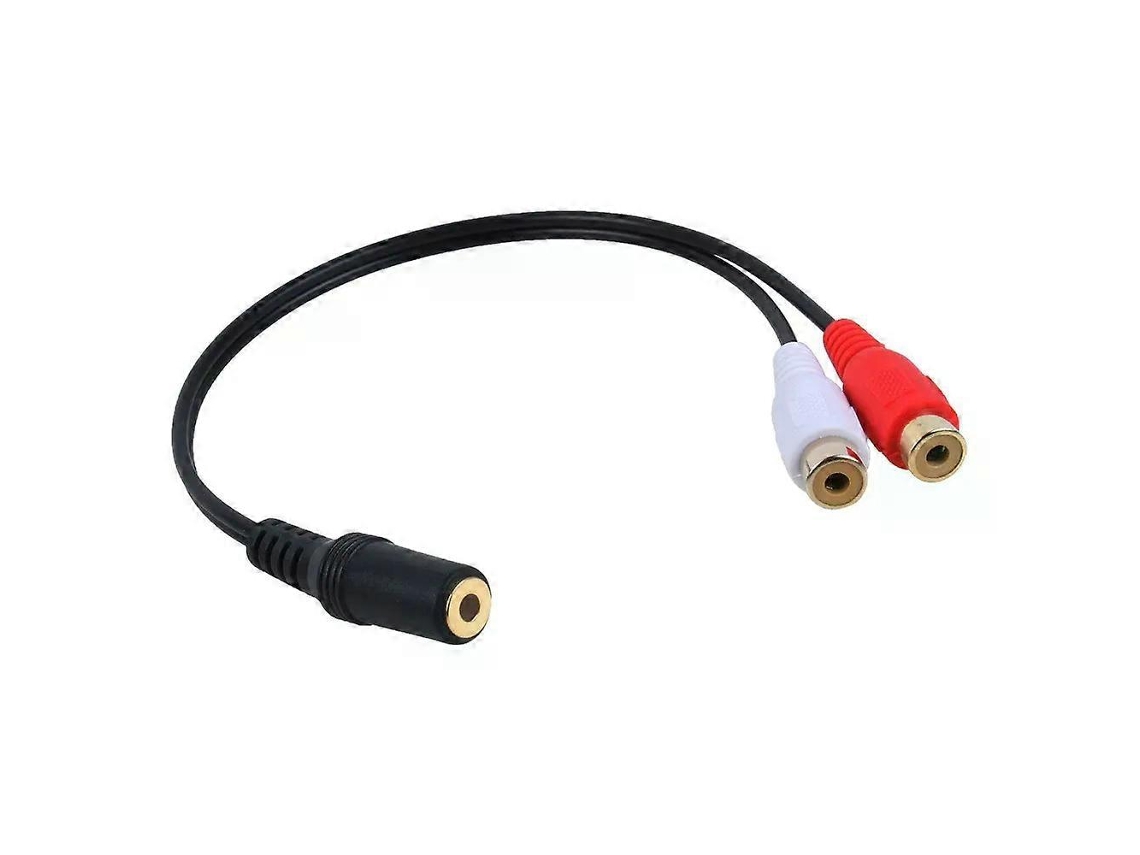 Adaptador de áudio estéreo Rca (15 cm), Banhado A Ouro, adaptadores fêmea de 35 mm para 2 mulheres.