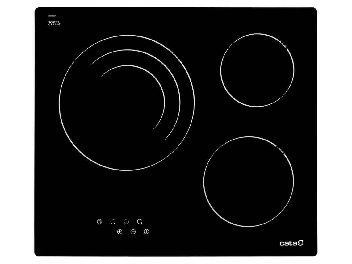 Placa de Vitrocerâmica CATA TT 603 (Elétrica - 59 cm - Preto)