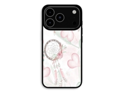 Capa Para Iphone 17 Pro Com Textura De Coração E Apanhador De Sonhos Maniacase