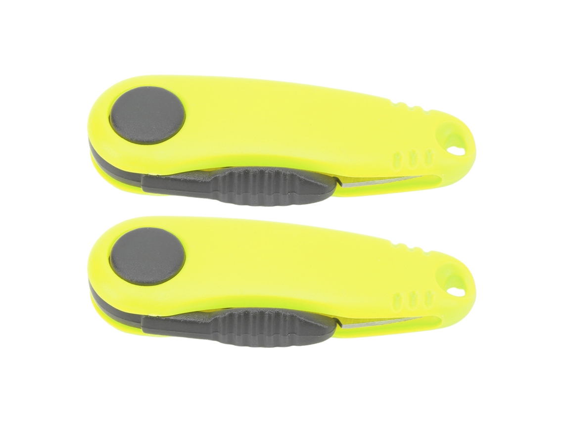 Tesoura de Linha Nova Line para Badminton e Pesca, Portátil, Amarelo Fluorescente, 2 unidades