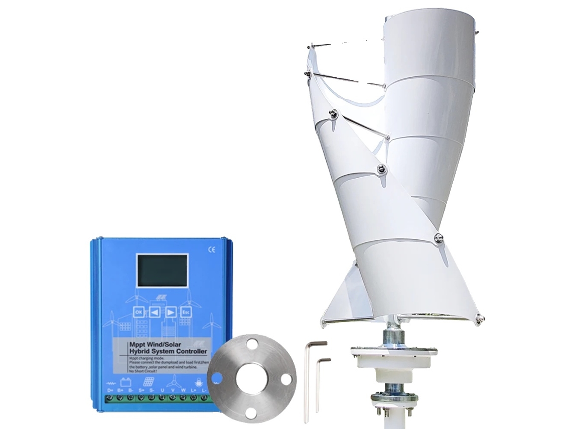 Gerador De Turbina Eólica Vertical De 3000w, Alta Eficiência, Liga De Alumínio Durável,controlador Híbrido,3000w,24v Oem