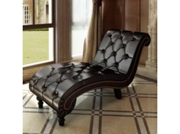 Vidaxl Chaise Longue Couro Artificial Castanho