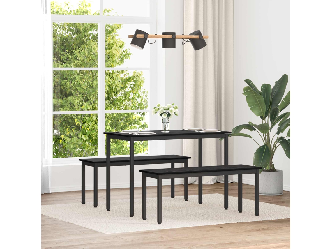 Vidaxl Banco Carvalho Preto 110 X 35 X 45 Cm Derivados De Madeira
