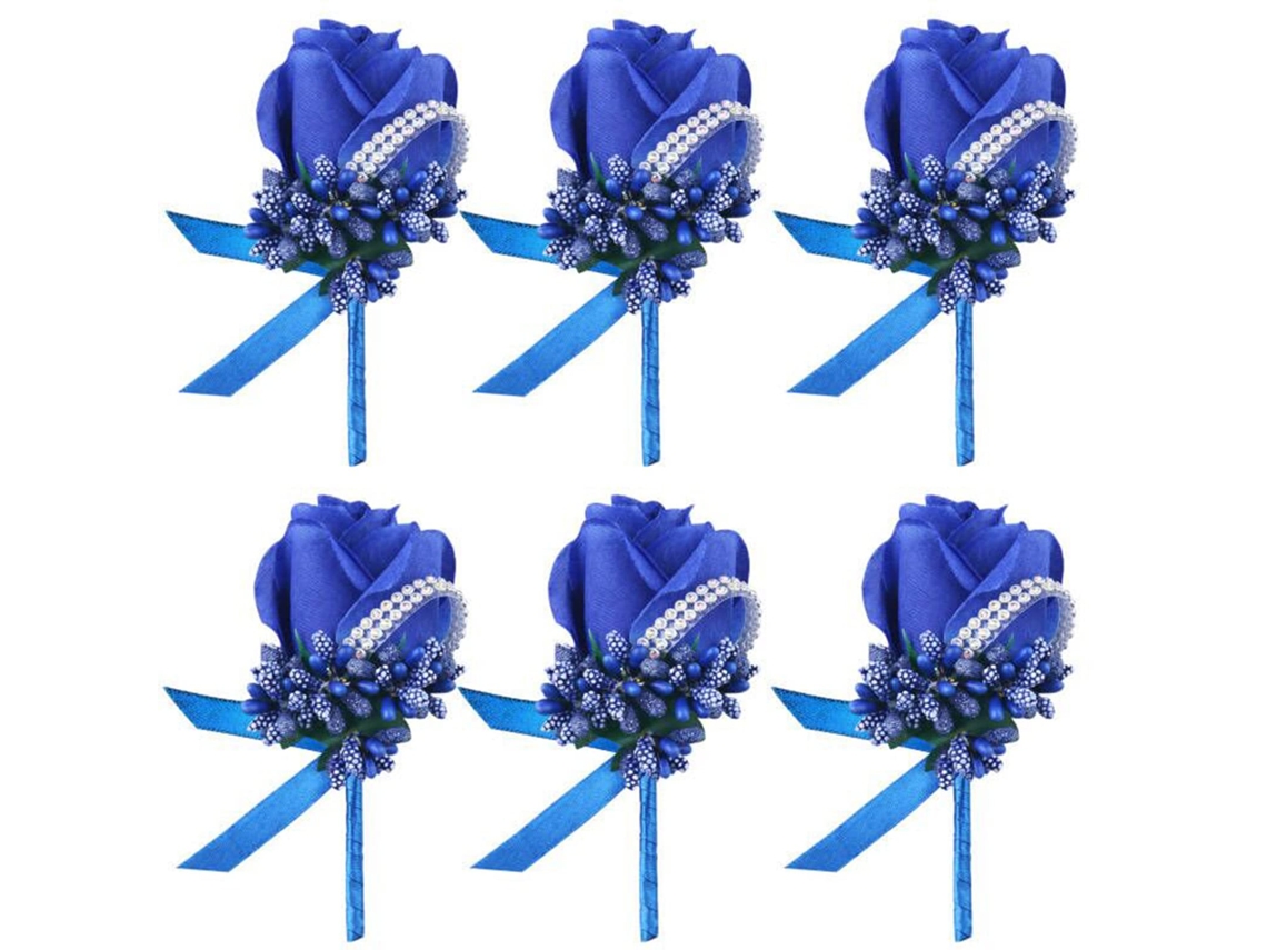 Peças De Rosas Artificiais, Dama De Honra, Corpete De Noiva E Noivo, Homens Para Festa De Casamento, Baile Ehstmind (tesouro Azul)