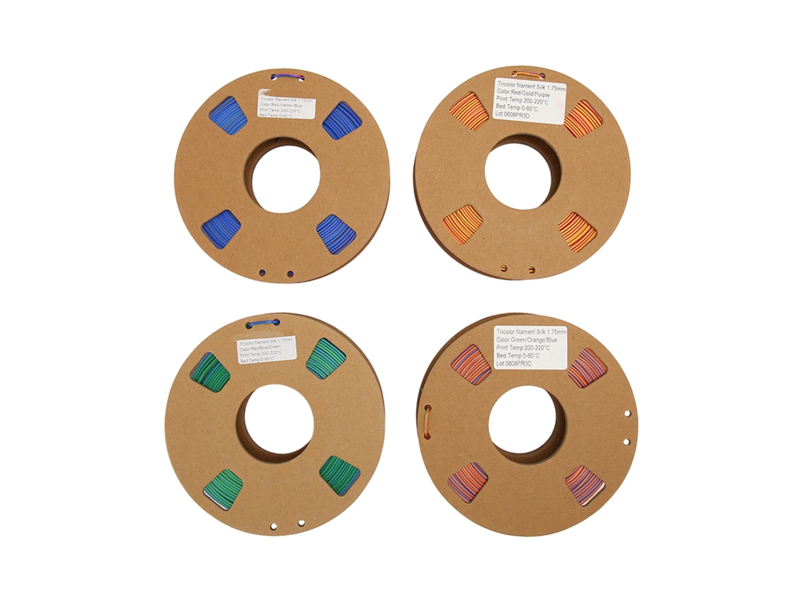 Filamento Pla 3d 1.75mm 4 Piezas Colores Triple Para Impresora 200-220°c