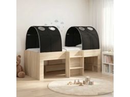 Vidaxl Cama Com Túnel 3 Unid. Carvalho Sonoma E Preto