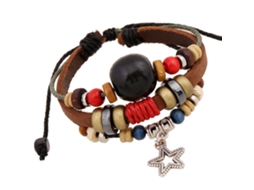 Pulseira De Contas Vintage Multicamadas Estrela De Cinco Pontas