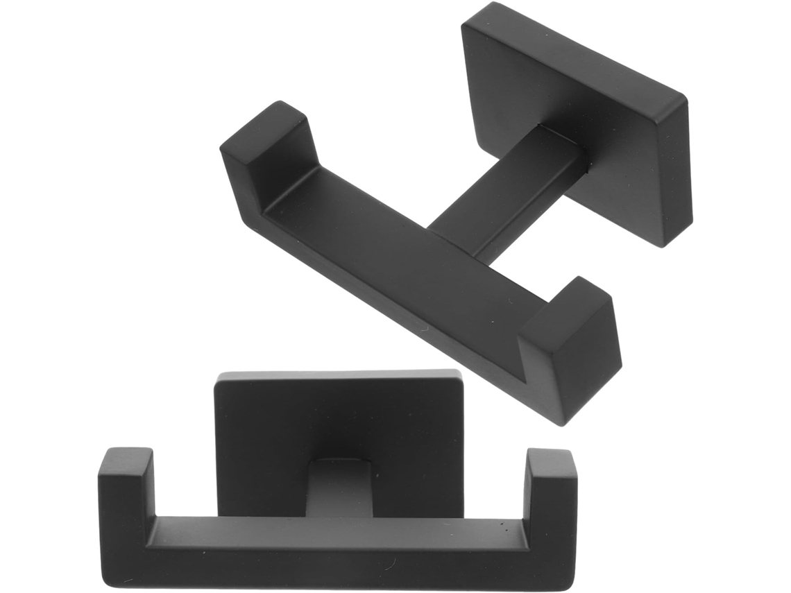 Ganchos De Parede Em Aço Inoxidável Preto Para Roupas, Conjunto 2