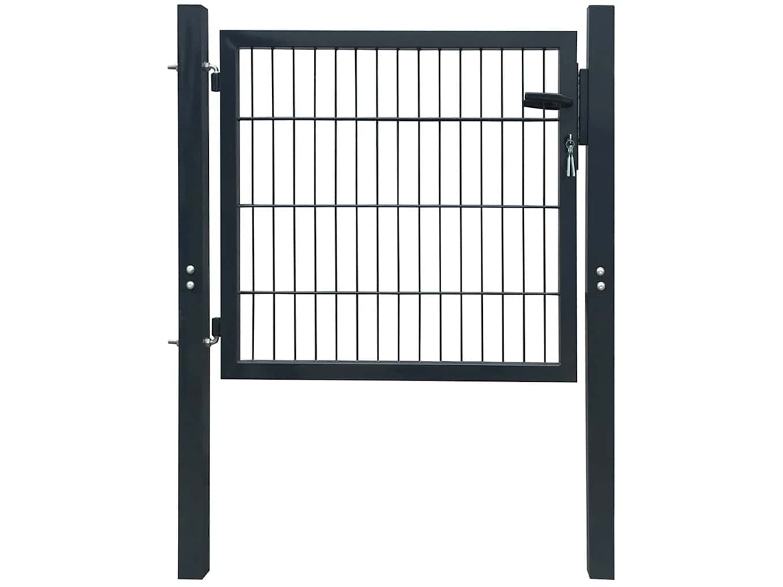 Vidaxl Portão De Cerca 2d (unidade) Cinza Antracite 100x80 Cm