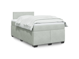 Vidaxl Cama Boxspring C/ Colchão 120x200 Cm Veludo Cinzento claro