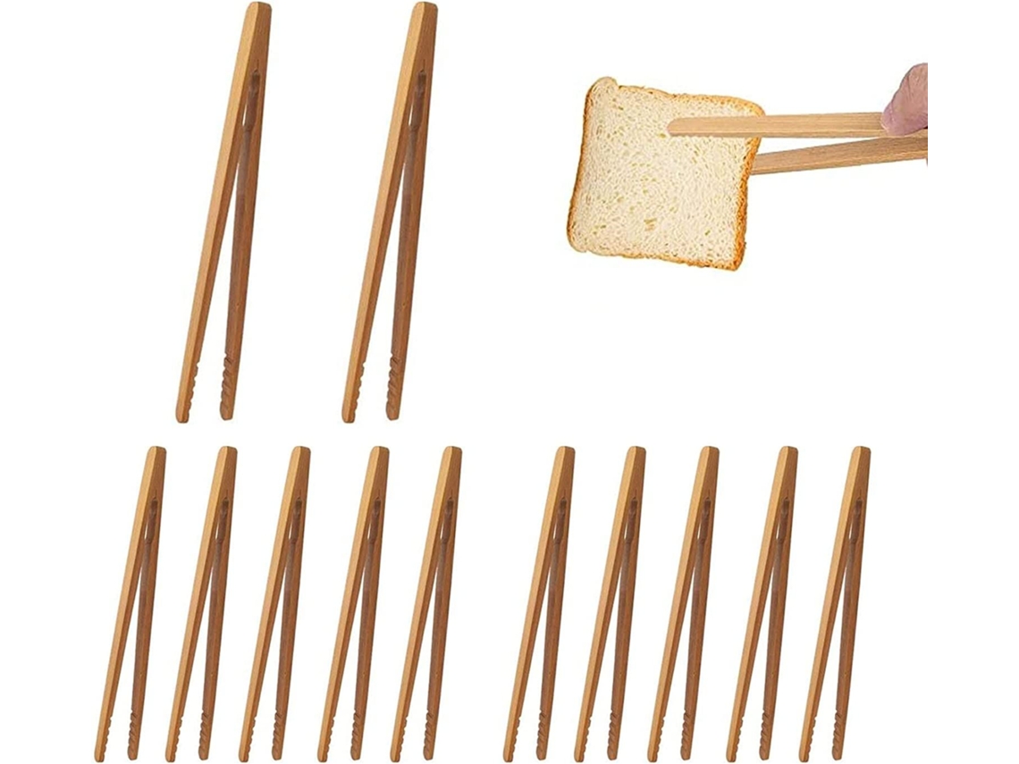 Pinças De Bambu (10 Unidades), Prendedores De Madeira Para Pão, Prendedores De Cozinha Para Cozinhar, Usados Para Assar, Reutilizáveis