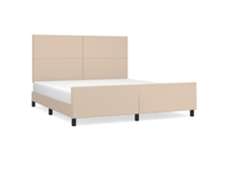 Bed Frame With Headboard, Bed Frames With Headboards Vidaxl Marrom Couro Artificial (180 X 200 Cm)
