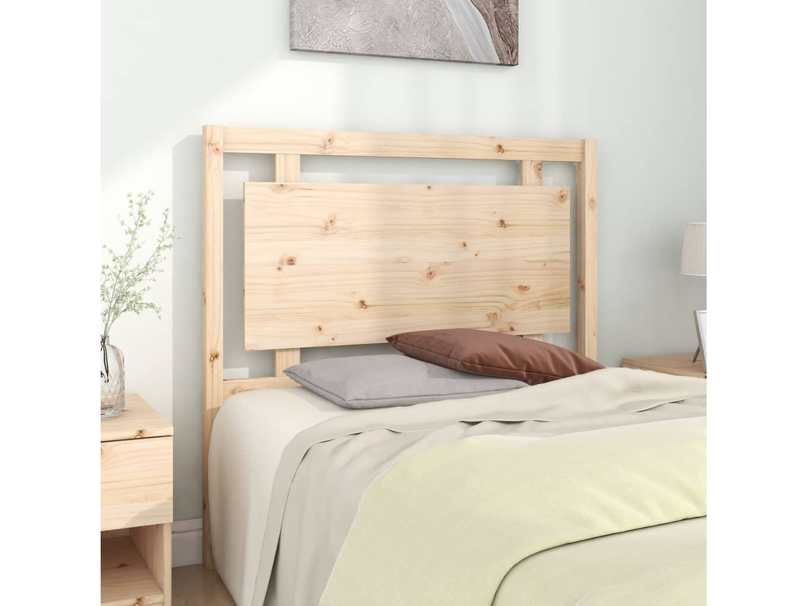 Vidaxl Cabeceira De Cama 105,5x4x100 Cm Madeira De Pinho Maciça
