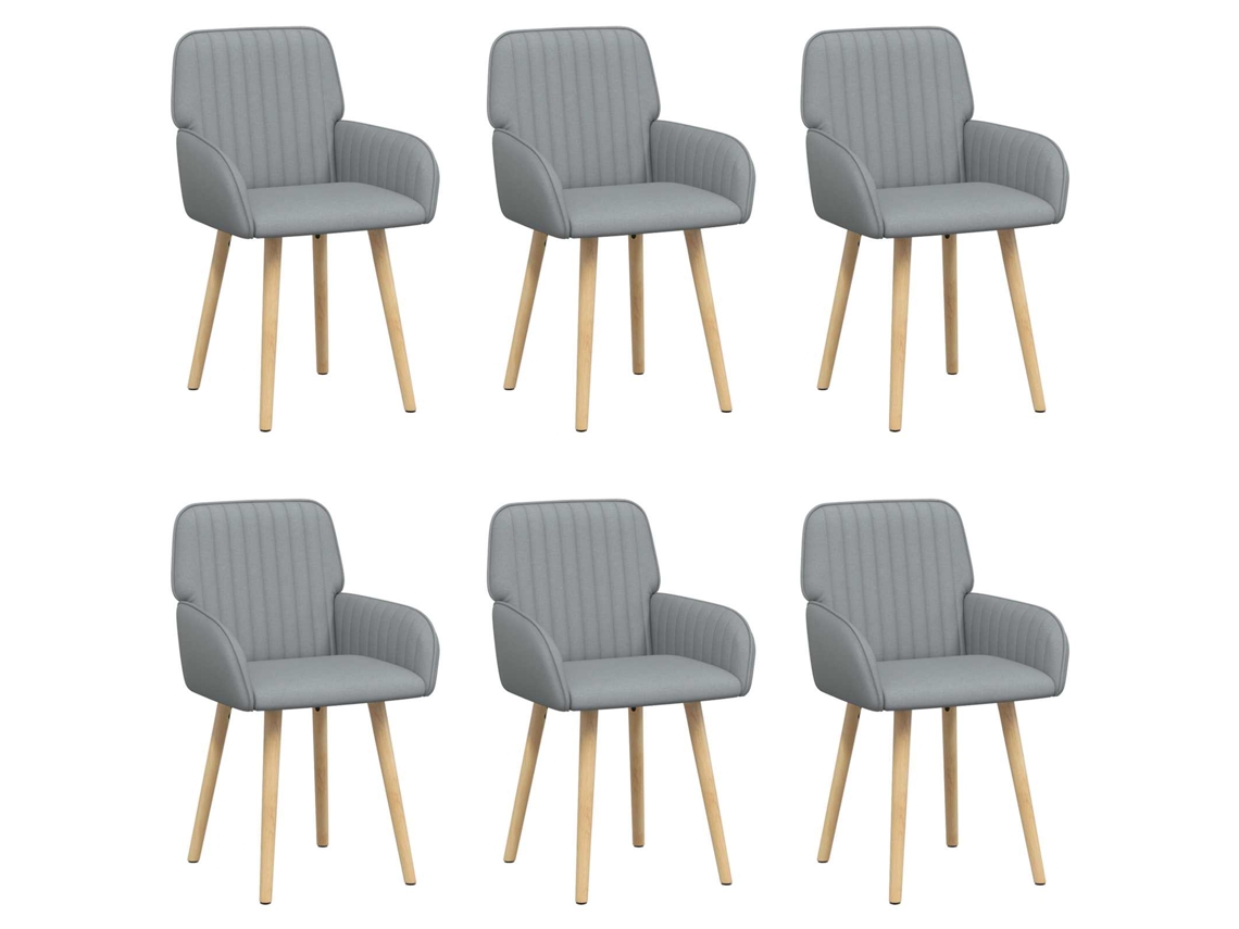 Conjunto 6 Cadeiras De Jantar Vidaxl Cinzento-claro Tecido (56,5 X 50 X 87,5 Cm)