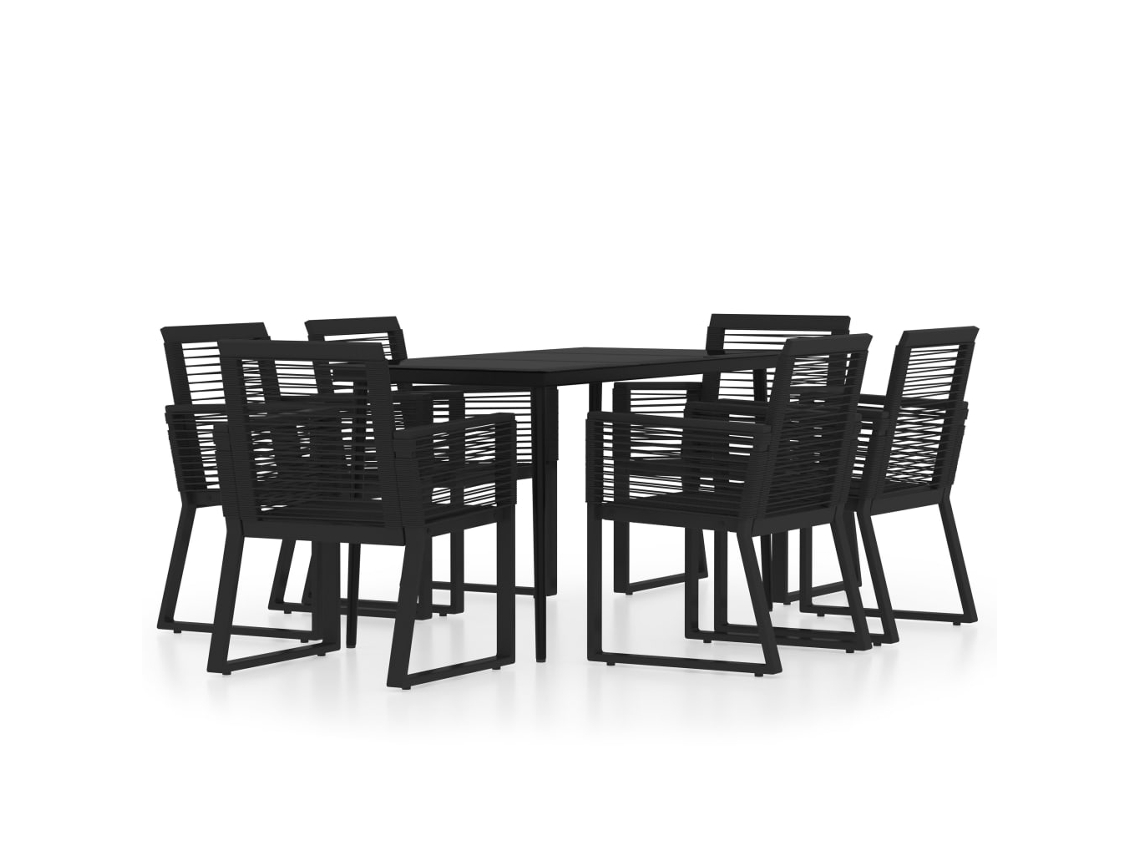 Dining Set, Dining Sets Vidaxl Preto Aço (140 Cm Table Length)