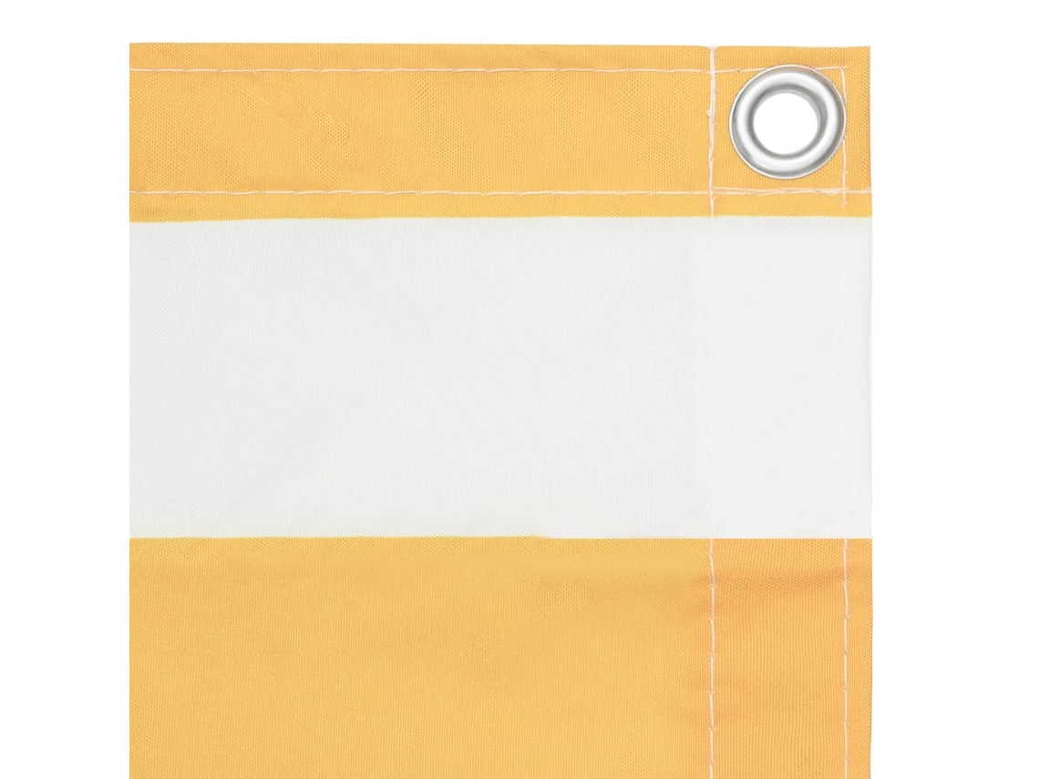 Tecido Varanda EXCLUSIVO DA MAISON em Oxford branco e amarelo (90x600 cm)