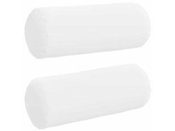 Almofadas de Apoio 2 Pcs Branco Ø 15 X 40 Cm Tecido HARLANV1