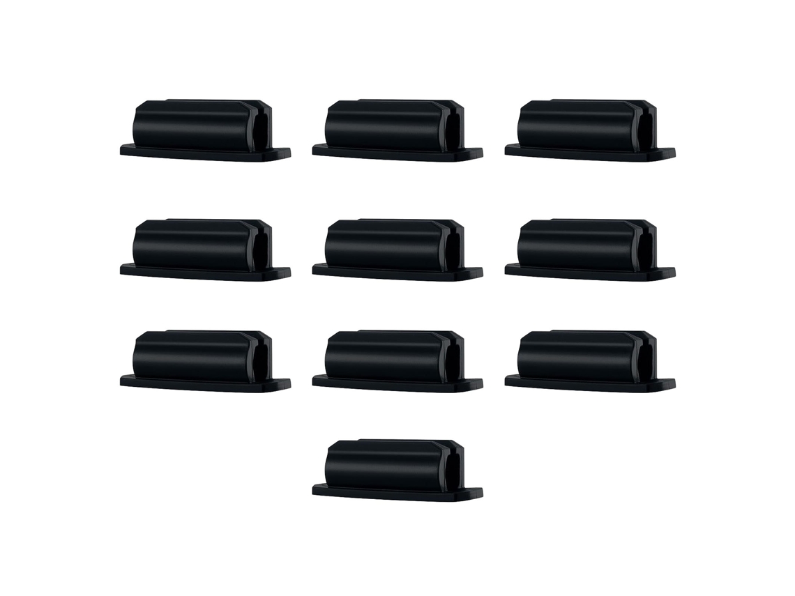 Mali 10pcs Suporte de Clip para Caneta Adesivo Portátil Silicone Pequeno para Escritório Preto