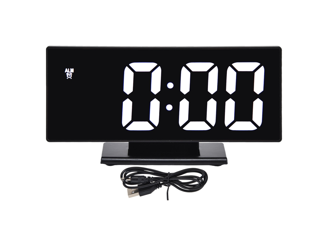 Relógio Despertador Digital Com Tela Espelhada Led, Carregamento Usb, Ajuste Automático De Brilho, Ideal Para Quarto E Escritório -aquaforge