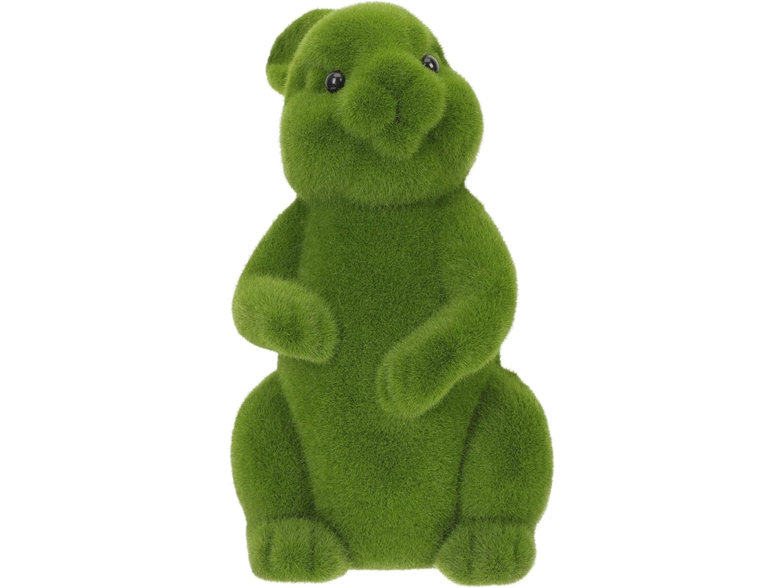 Inoomp Coelho da Páscoa Figura Decorativa Estátua de Coelho Feita de Tecido Flocado Verde para Jardim Terraço Varanda CHABERLU