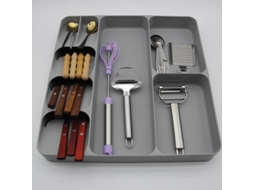 Lurelia Bandeja Para Talheres, Em Plástico Pp, Para Gaveta De Cozinha, Altura Mínima De 8 Cm, Cinzento