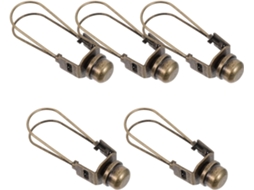 Kit Com 5 Peças De Clipes E Adaptadores Para Lâmpadas Em Metal Bronze Antigo.