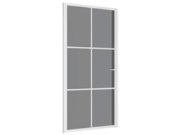 vidaXL Porta de interior 102,5x201,5 cm vidro ESG e alumínio branco
