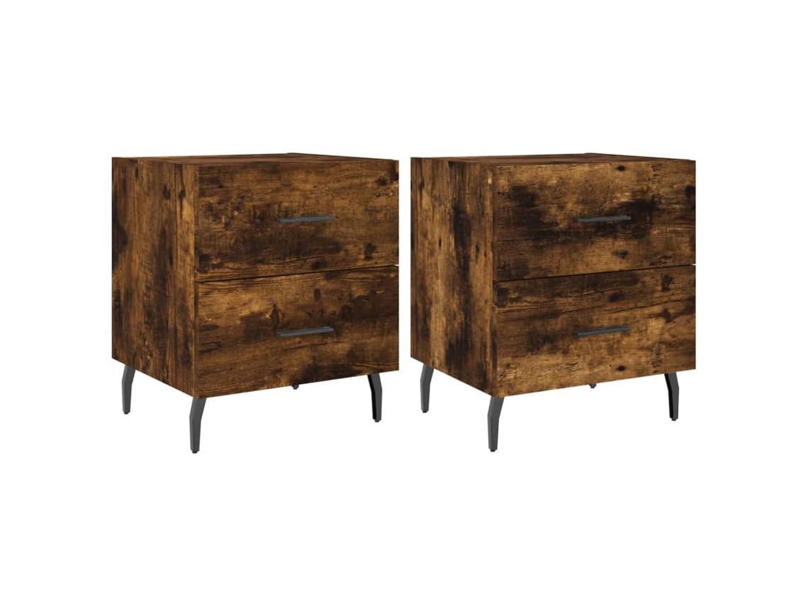 Bedside Cabinet, Bedside Cabinets Vidaxl Marrom Madeira Processada (n/a)