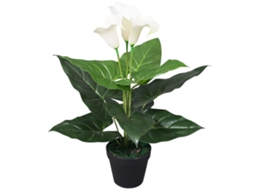 Vidaxl Planta Jarro Artificial Com Vaso 45 Cm Branco