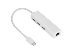 Usb Hub (placa De Rede 100m Interface Type-c) 3.0hub Com Capa De Plástico Adaptador De Ethernet Gigabit Usb Para Rj45