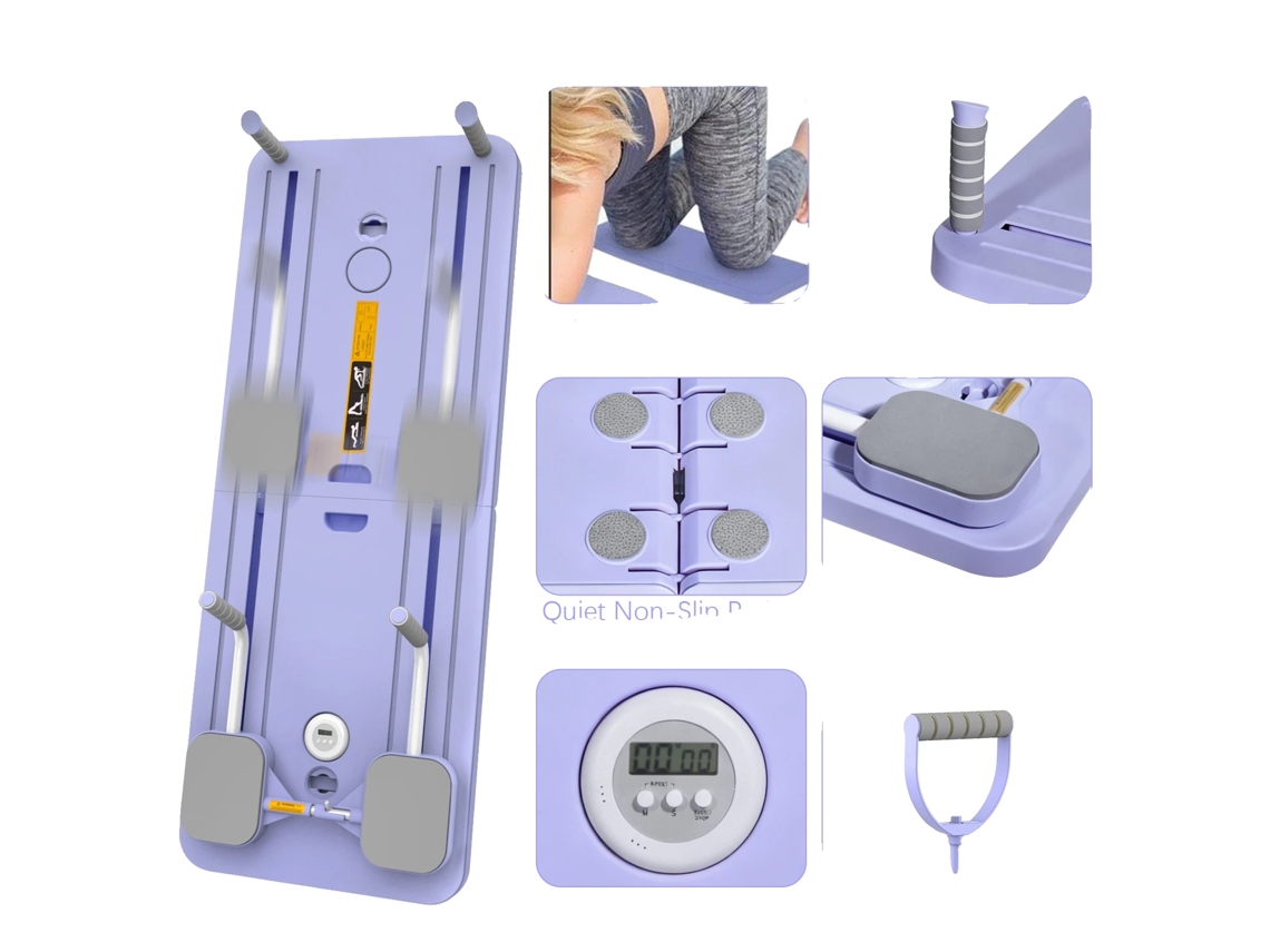 Prancha De Fitness, Rebate Automático, Treino De Corpo Inteiro, Roxo