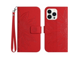 Capa Padrão Flores Pega Para Iphone 15 Pro Pele Sintética Multicor