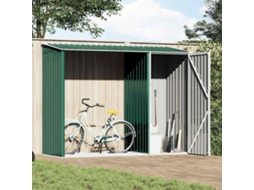 Vidaxl Abrigo De Lenha Para Jardim 245x98x159 Cm Aço Galvanizado Verde