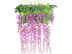 Pacote com 12 Unidades de Flores Artificiais para Decoração de Casa. Cada Fio Mede 110 Cm. AQUAFORGE