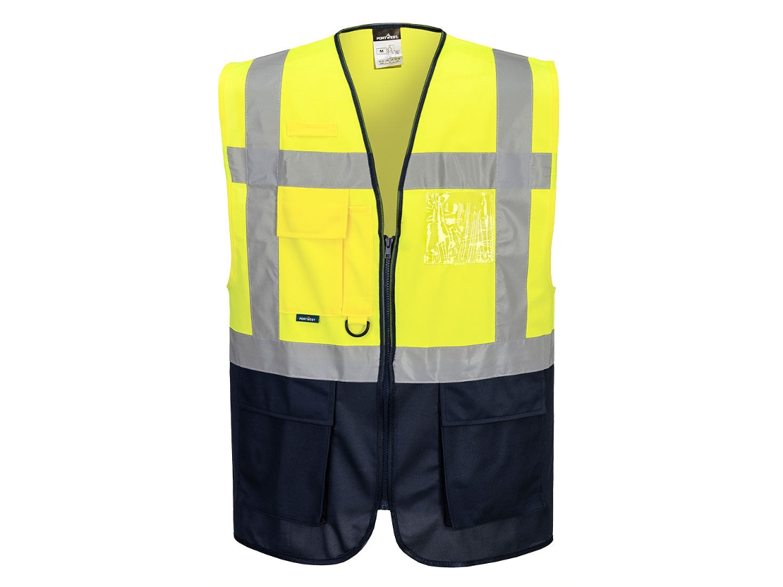 Colete De Alta Visibilidade Varsóvia Contraste Executivo / Amarelo Marinho / L Portwest